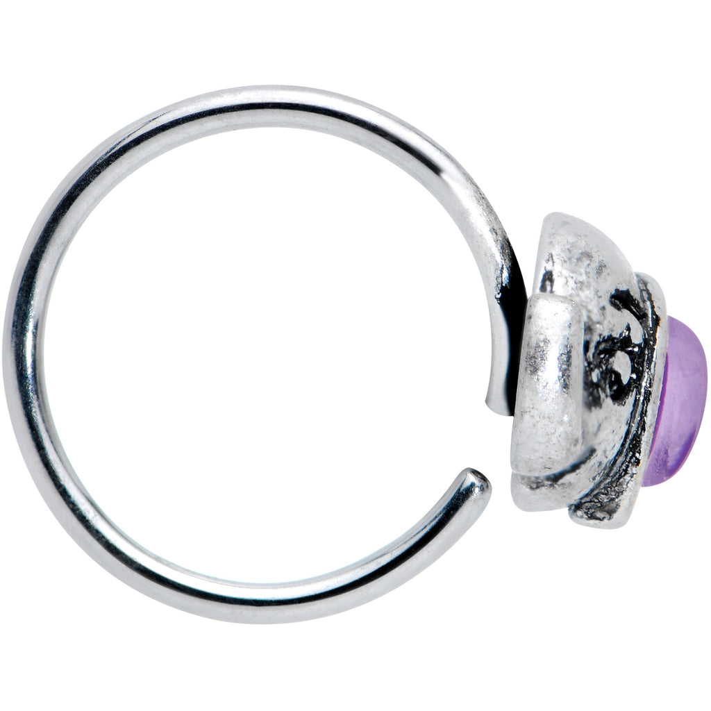 BodyCandy 20G 5/16 Blue Faux Opal Elegant Elephant Nose Hoop — lifestyle context