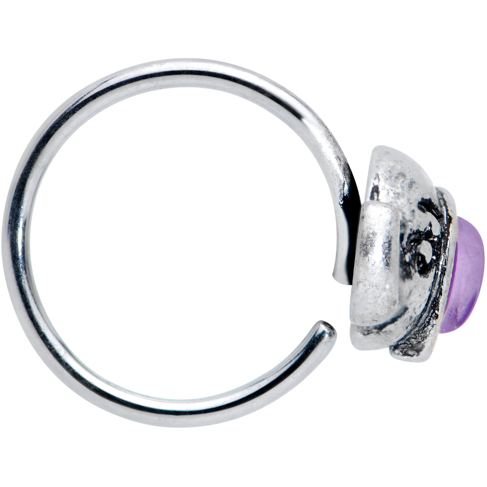 BodyCandy 20G 5/16 Blue Faux Opal Elegant Elephant Nose Hoop — lifestyle context