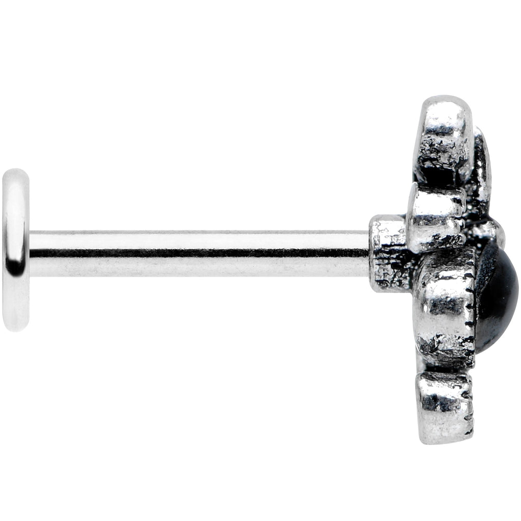 BodyCandy 16G 5/16 Black Gem Abstract Bow Labret Monroe Tragus — lifestyle context