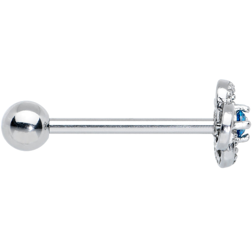 BodyCandy Blue Gem Celtic Knot Barbell Tongue Ring — lifestyle context