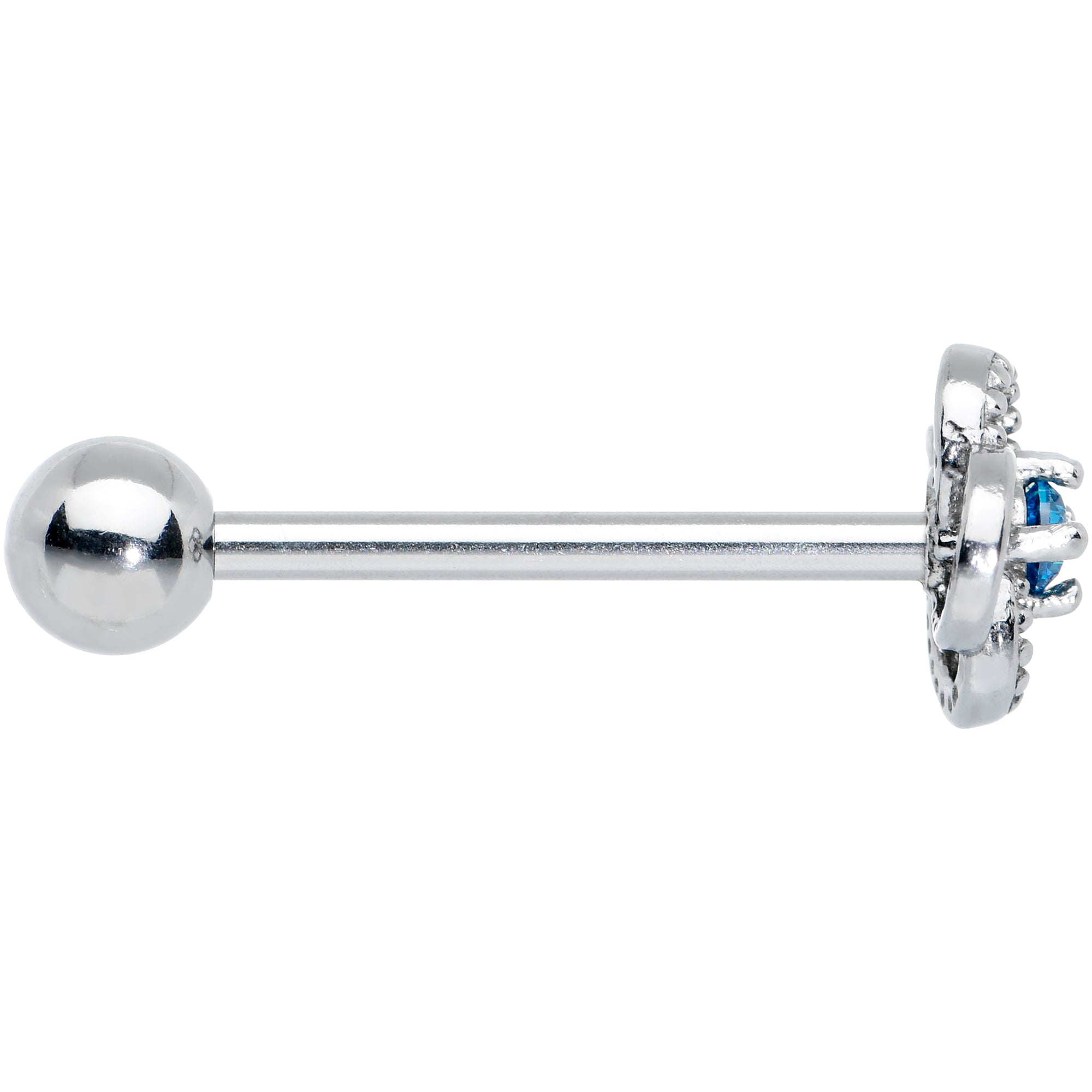 BodyCandy Blue Gem Celtic Knot Barbell Tongue Ring — lifestyle context