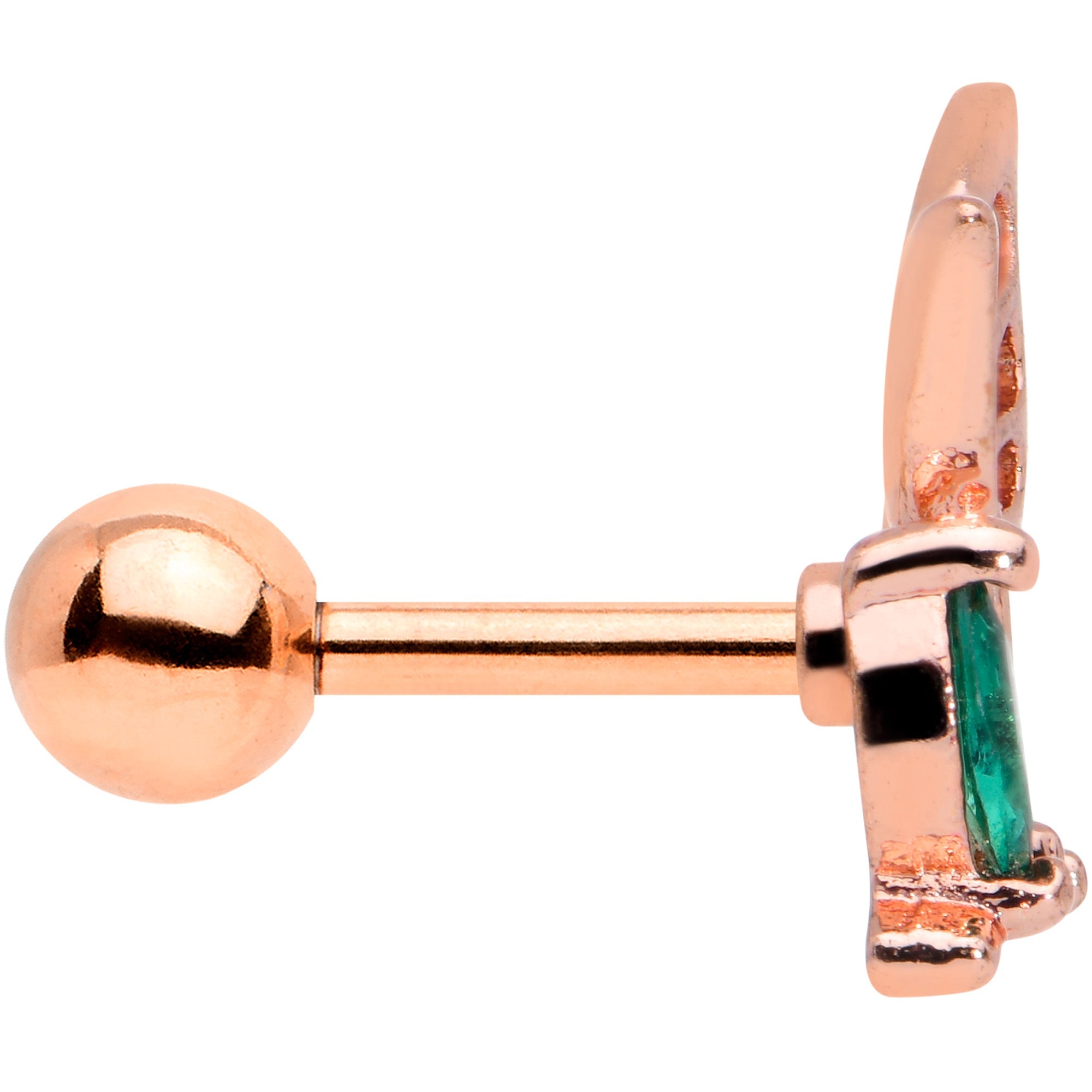 BodyCandy 16G 1/4 Clear Gem Rose Gold Hue Floral Butterfly Cartilage Tragus — lifestyle context