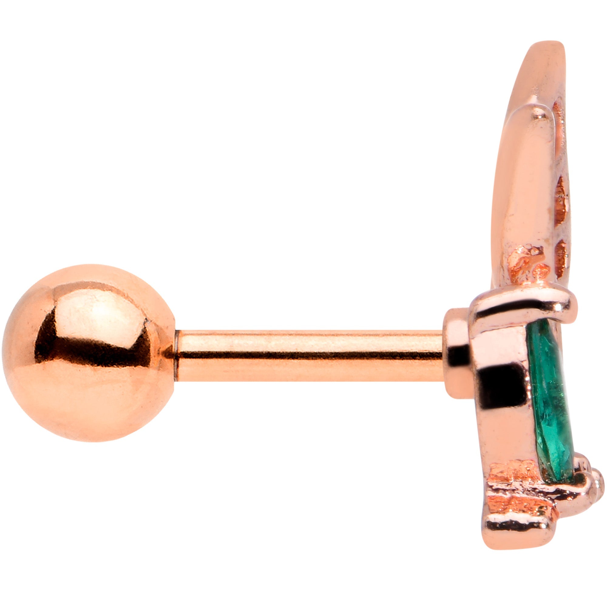 BodyCandy 16G 1/4 Purple Gem Rose Gold Hue Floral Butterfly Cartilage Tragus — lifestyle context