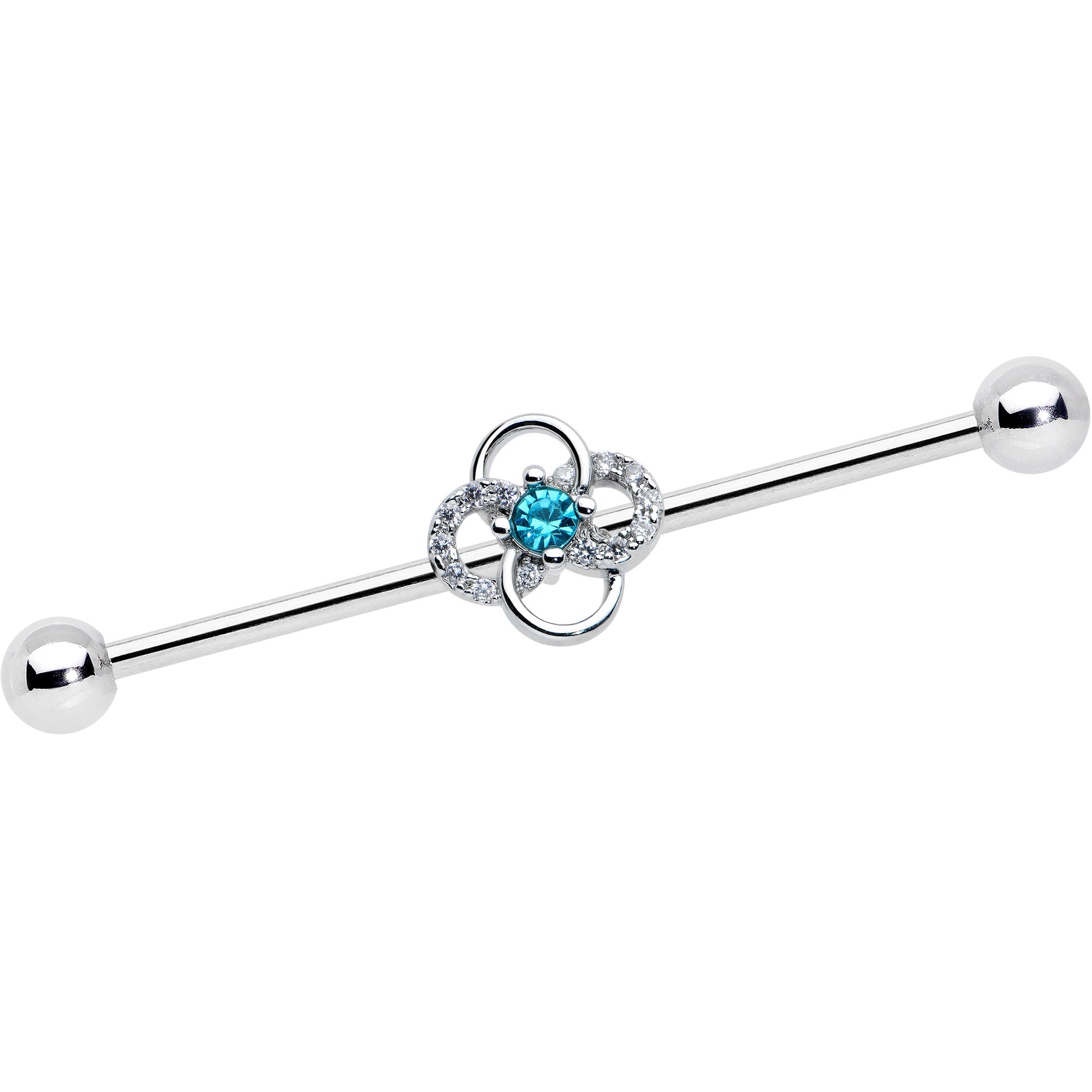 BodyCandy 14G Clear Blue Gem Celtic Knot Industrial Barbell 38mm — main product shot