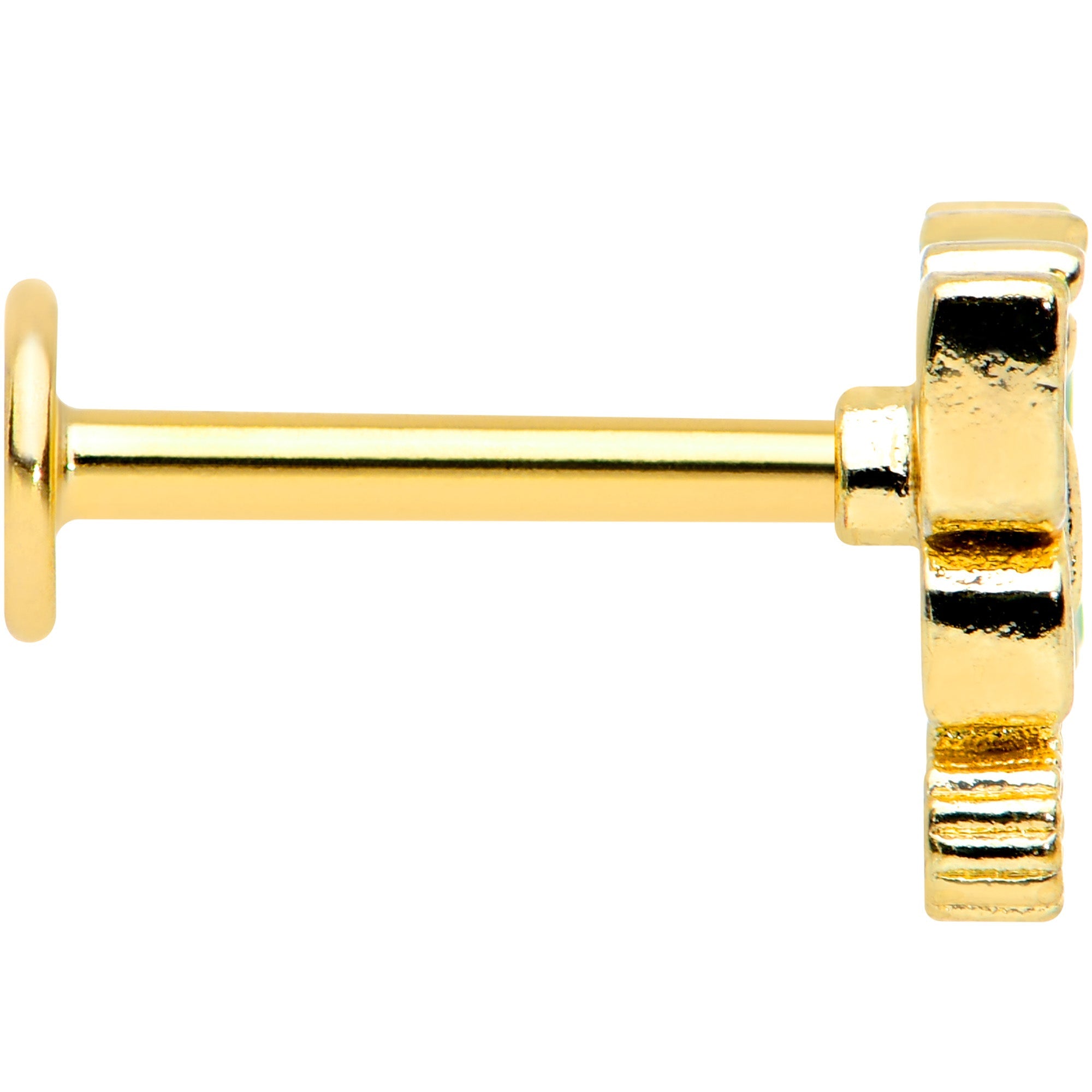 BodyCandy 16G 5/16 Clear CZ Gem Gold Tone Butterfly Green Labret Monroe Tragus — lifestyle context