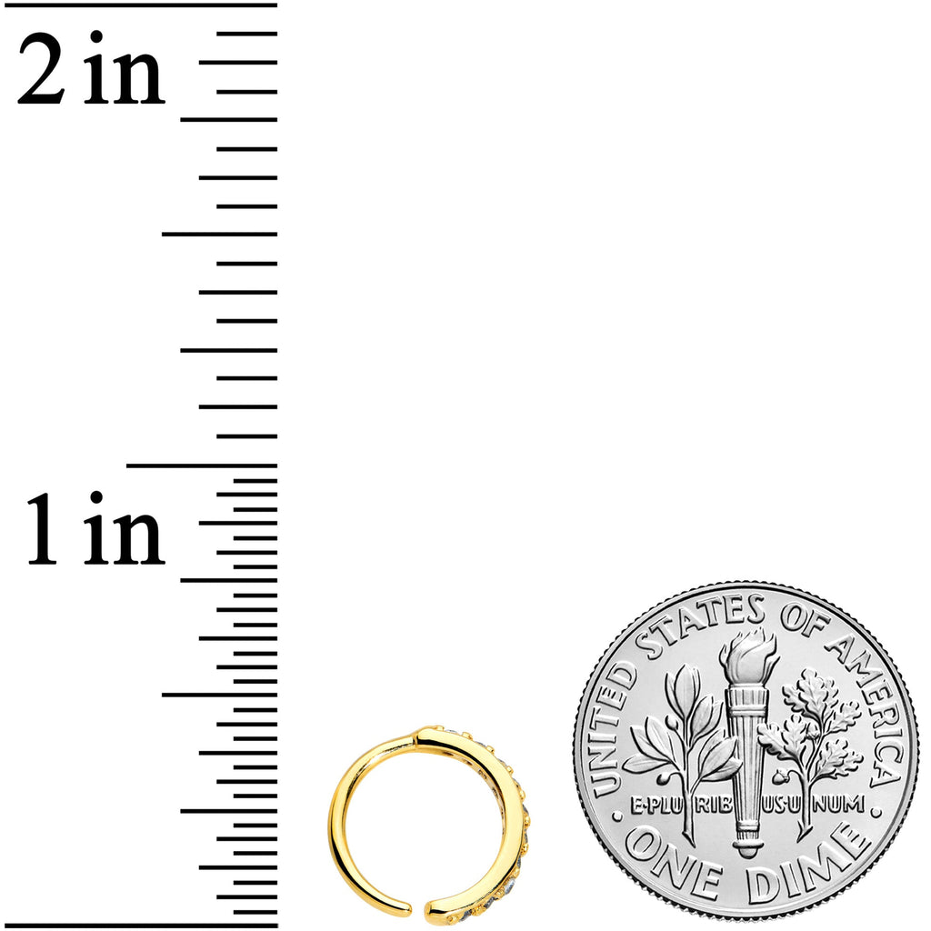 BodyCandy 18G 5/16 Clear CZ Gem Gold Tone Forward Facing Closure Ring — lifestyle context