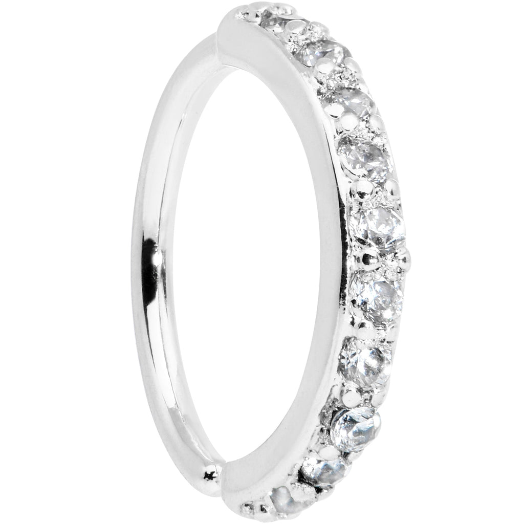 BodyCandy 18G 5/16 Clear CZ Gem Forward Facing Closure Ring — main product shot
