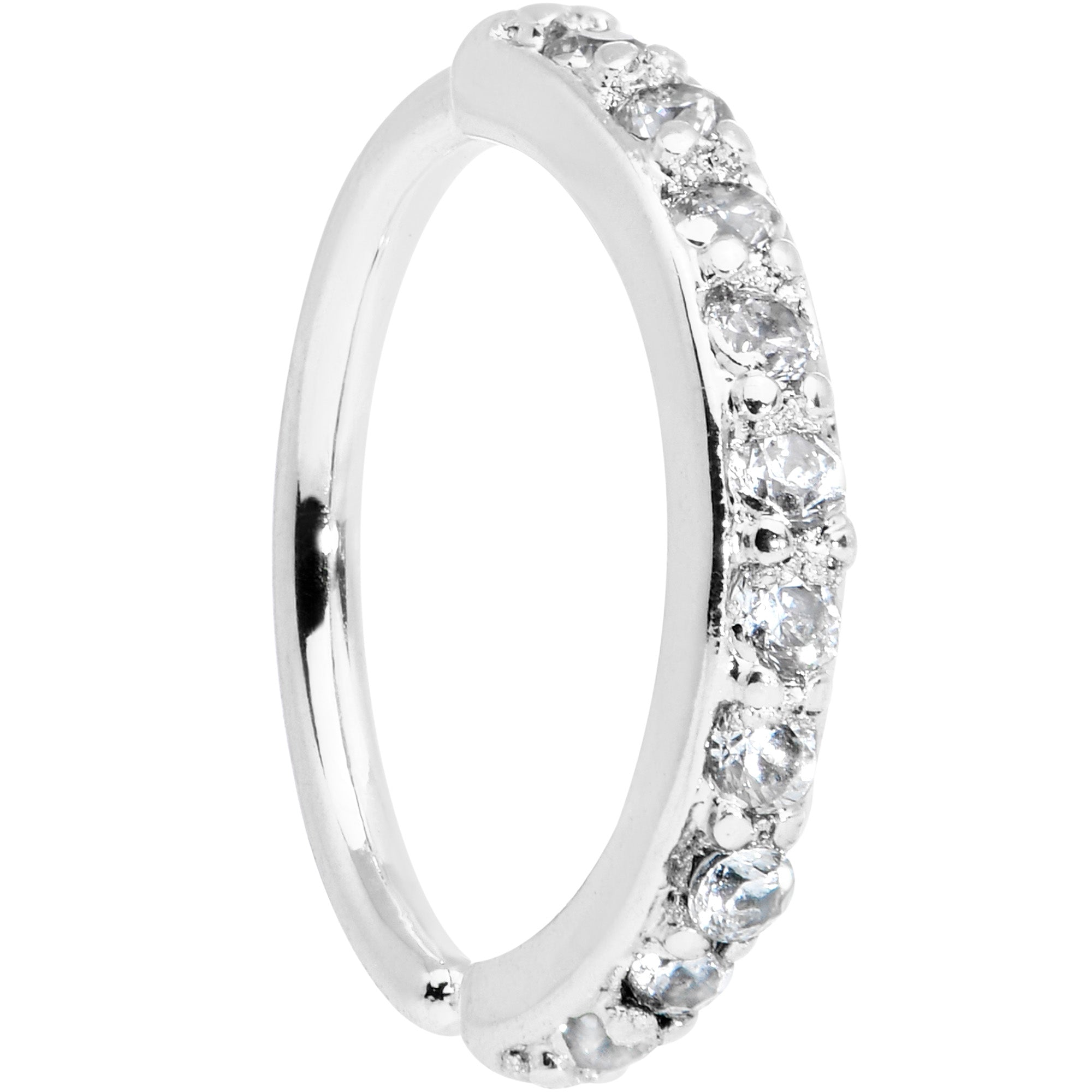 BodyCandy 18G 5/16 Clear CZ Gem Forward Facing Closure Ring — main product shot