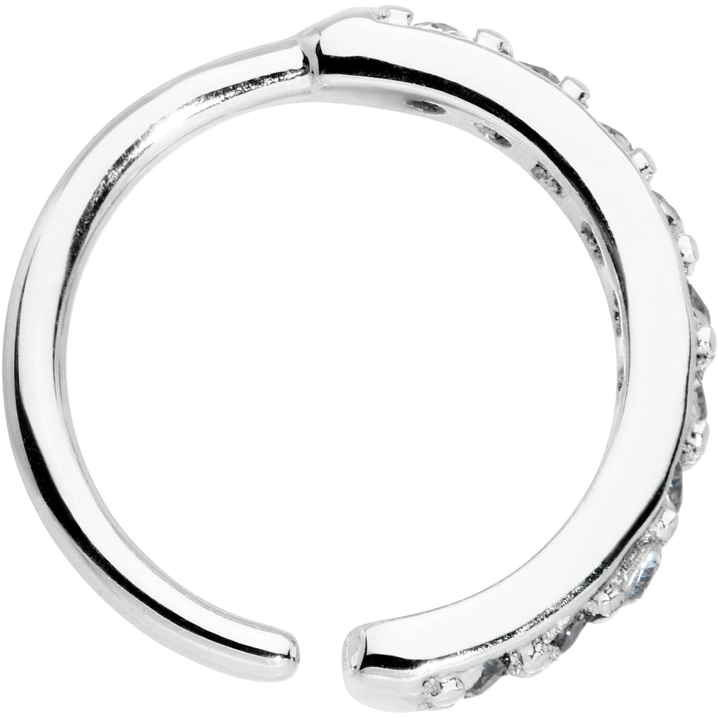 BodyCandy 18G 5/16 Clear CZ Gem Forward Facing Closure Ring — detail close-up