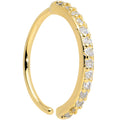 BodyCandy 20G 3/8 Clear CZ Gem Gold Tone Forward Facing Nose Hoop — main product shot