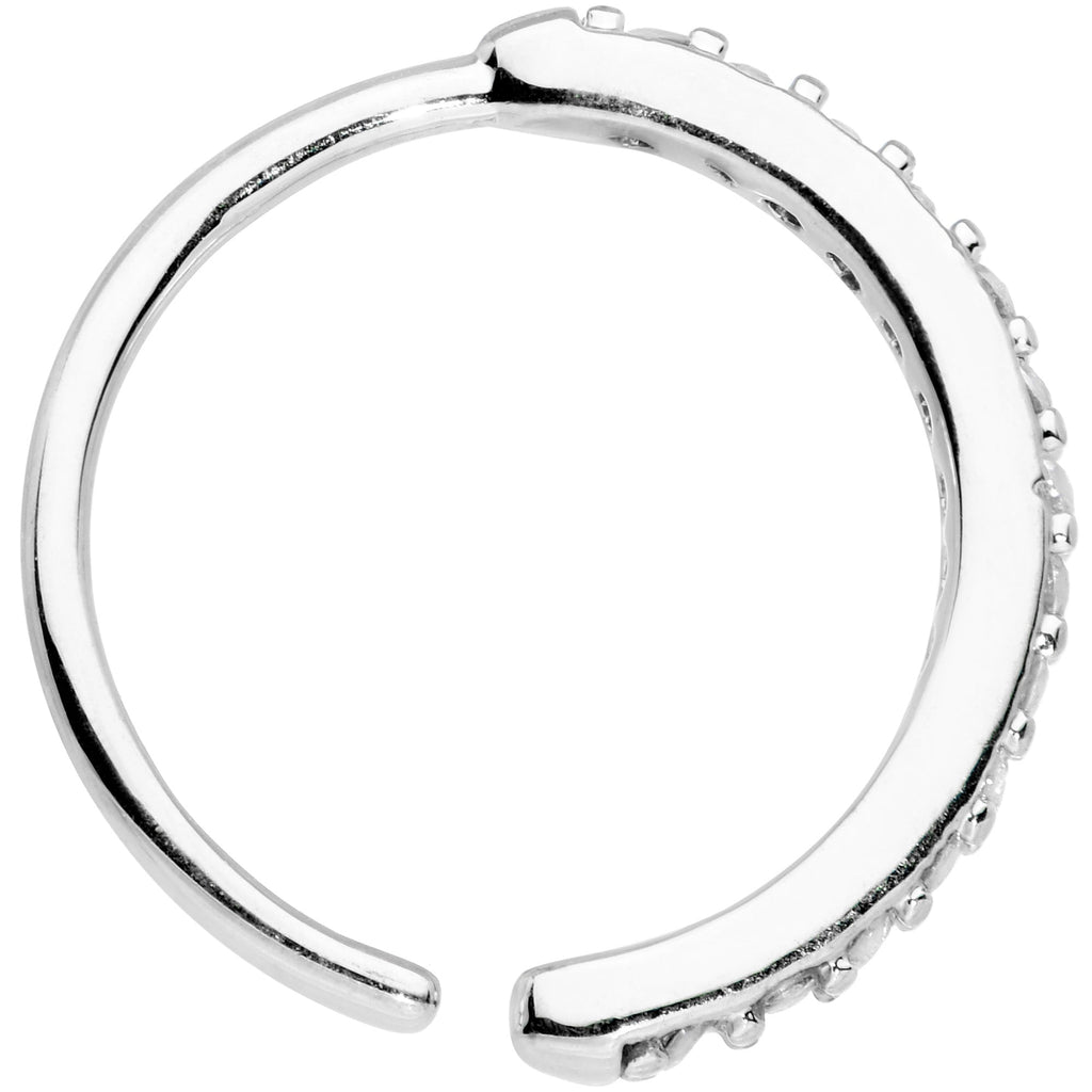 BodyCandy 20G 3/8 Clear CZ Gem Forward Facing Nose Hoop — detail close-up