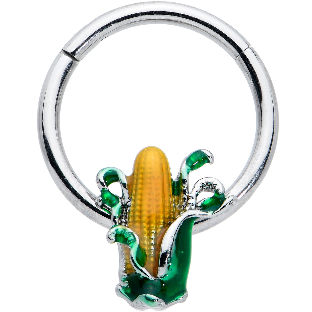 BodyCandy 16G 3/8 Summer Corn On The Cob Hinged Segment Ring — main product shot