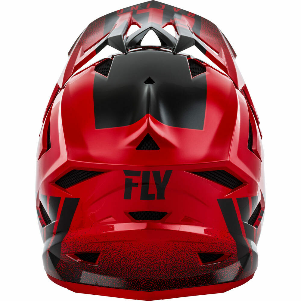 Fly Racing Default Full Face Helmet - Red/Black, detail view