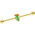 BodyCandy 14G Gold Tone Acorns Pine Cone Autumn Industrial Barbell 38mm — main product shot