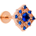 BodyCandy 16G 5/16 Blue Gem Rose Gold Tone Night Star Labret Monroe Tragus — main product shot