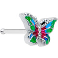 BodyCandy 20G 1/4 Bright Beauty Textured Butterfly Nose Bone — main product shot