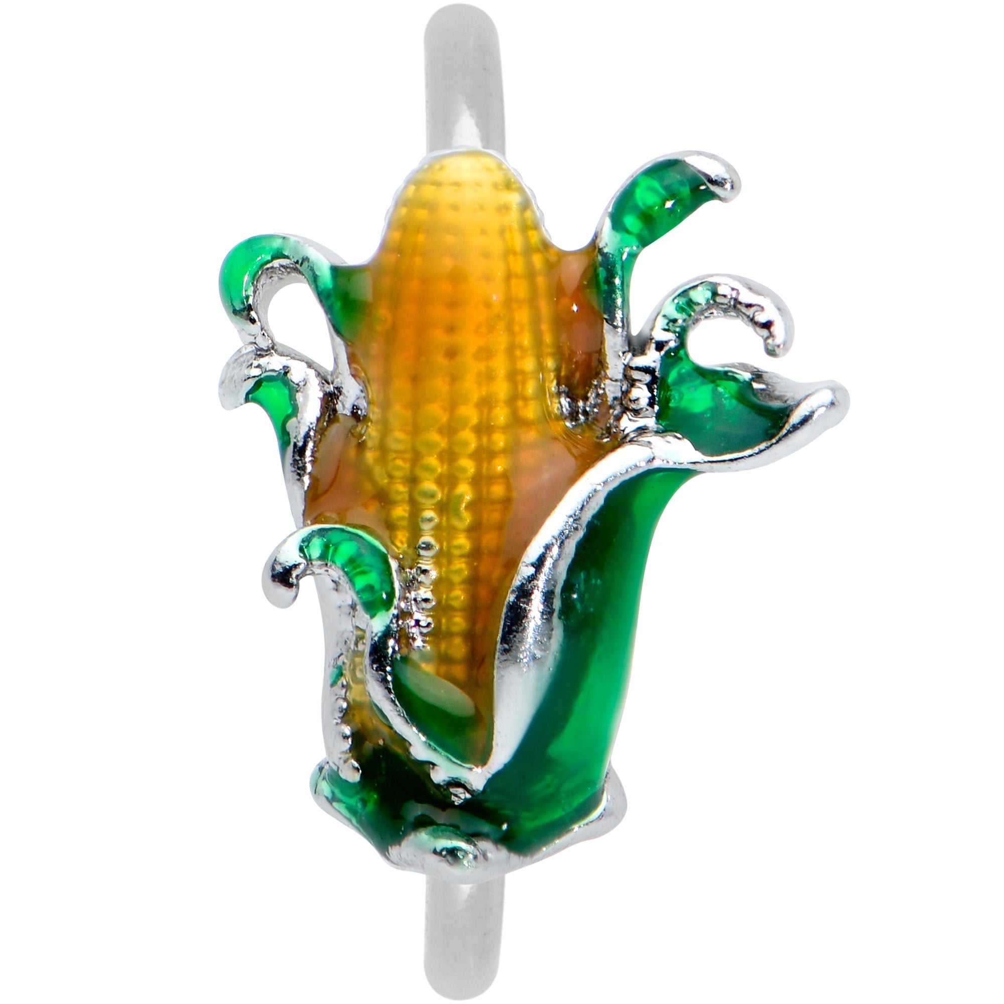 BodyCandy 20G 5/16 Summer Corn On The Cob Nose Hoop — detail close-up