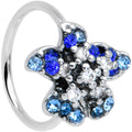 BodyCandy 20G 5/16 Clear Blue Gem Evening Flower Nose Hoop — main product shot