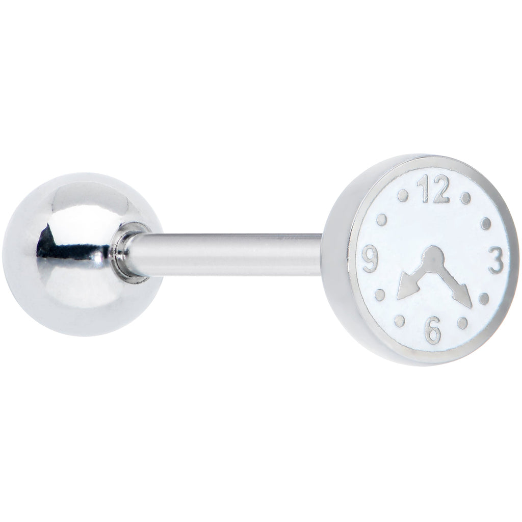 BodyCandy Cute Little Clock Barbell Tongue Ring — main product shot