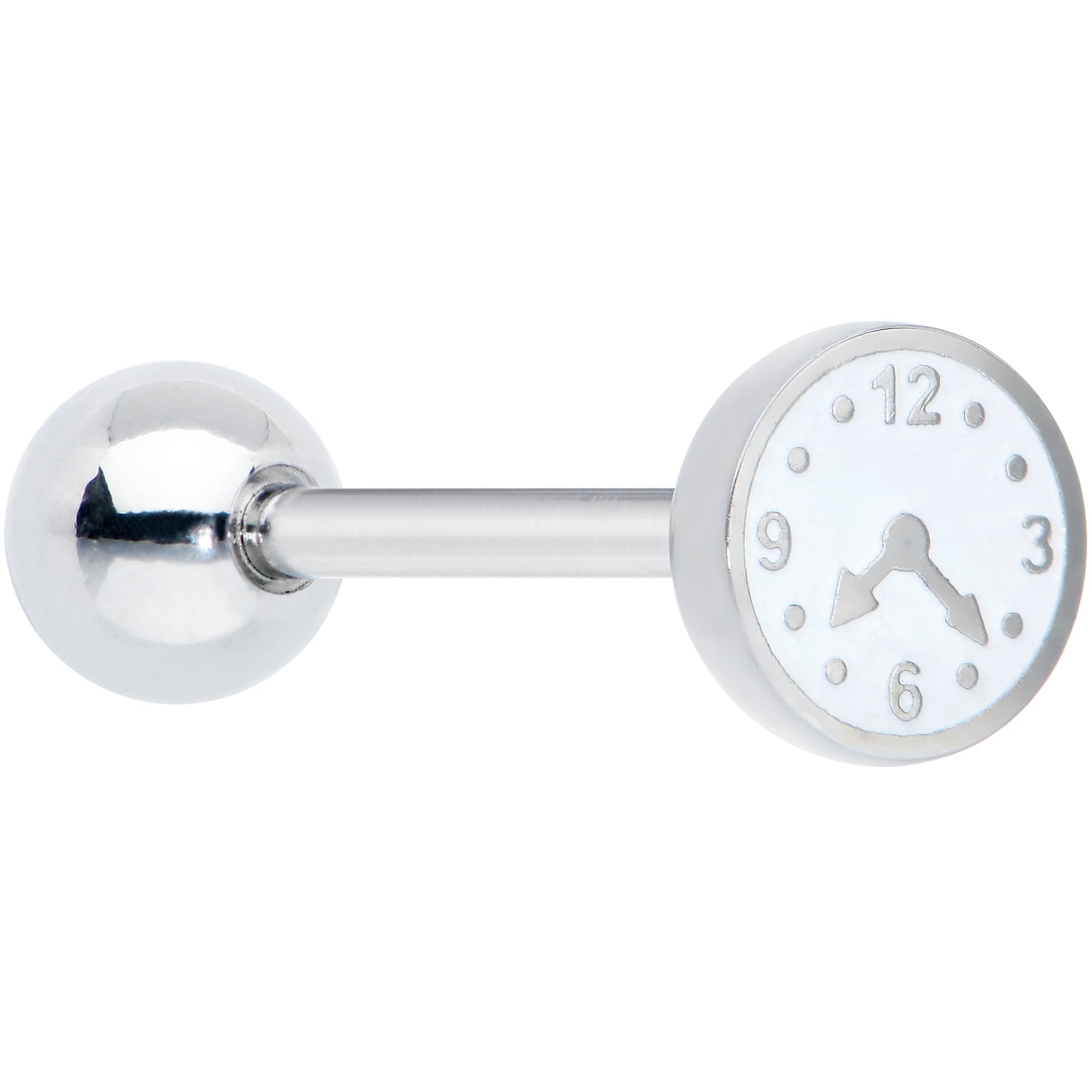 BodyCandy Cute Little Clock Barbell Tongue Ring — main product shot