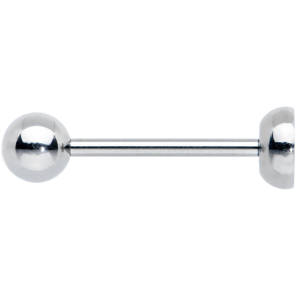 BodyCandy Cute Little Clock Barbell Tongue Ring — detail close-up