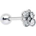 BodyCandy Clear CZ Gem Cluster Top Barbell Tongue Ring — main product shot