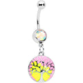 BodyCandy Aurora Gem Pastel Sunset Tree Dangle Belly Ring — main product shot