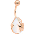 BodyCandy Clear Gem Rose Gold Tone Drop Wrap Butterfly Belly Ring — main product shot