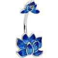 BodyCandy Double Blue Lotus Double Mount Belly Ring — main product shot