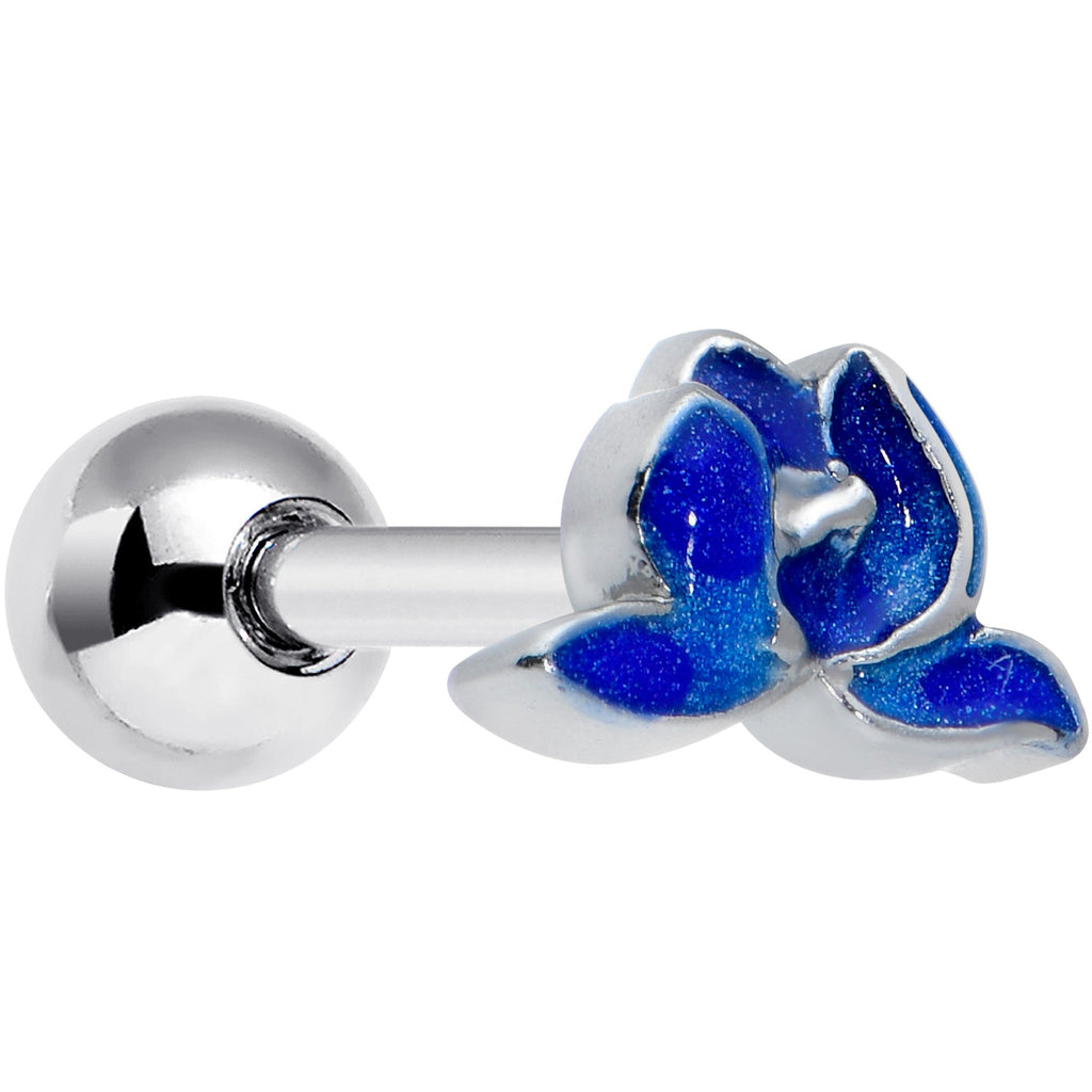 BodyCandy 16G 1/4 Lovely Blue Lotus Flower Cartilage Tragus Earring — main product shot