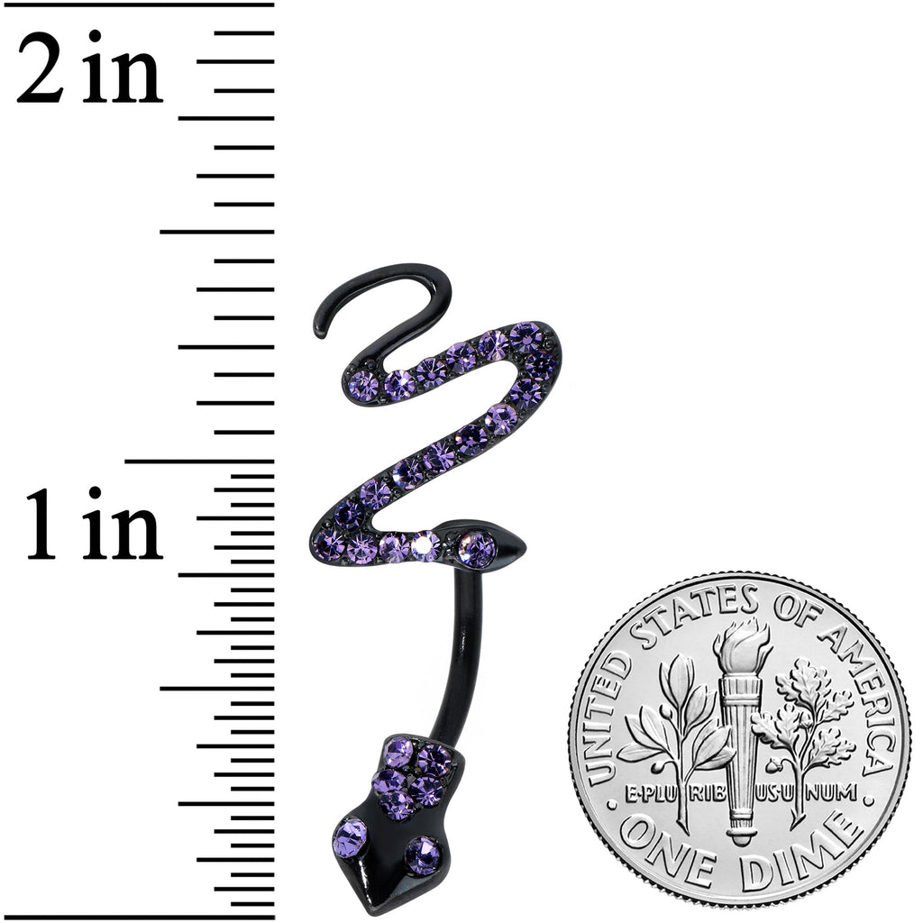 BodyCandy Purple Gem Black Stylish Snakes Double Mount Belly Ring — lifestyle context