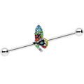 BodyCandy 14G Blue Red Green Gem Glitz Dragonfly Industrial Barbell 38mm — main product shot