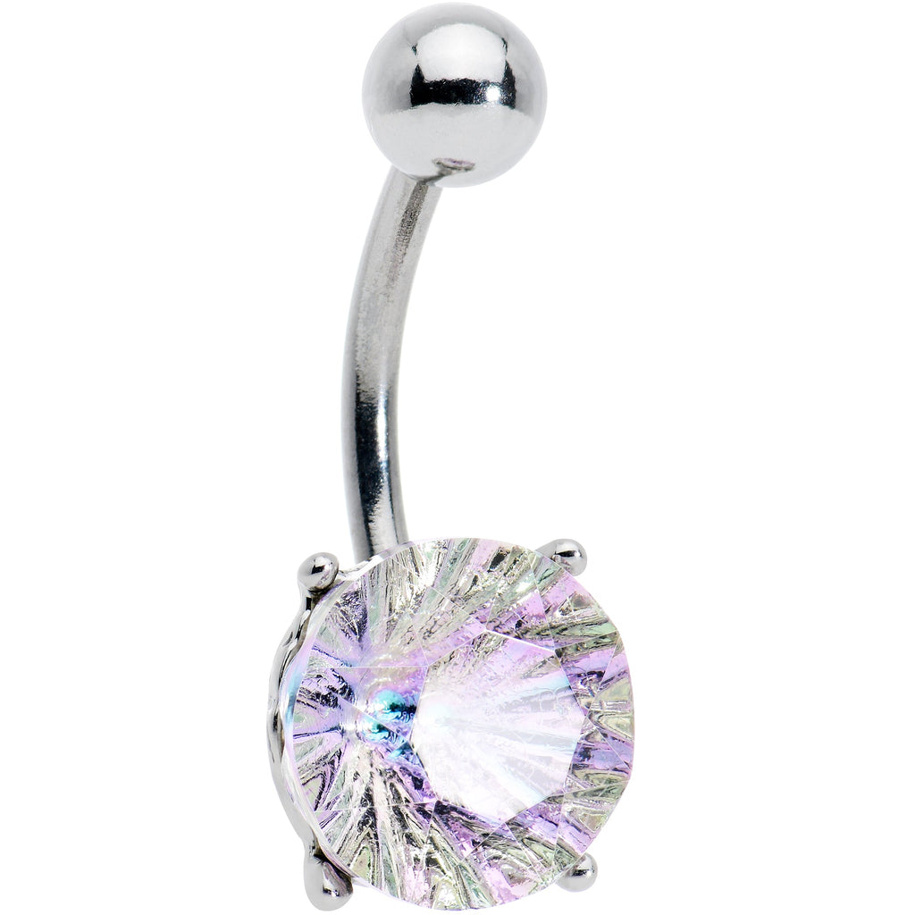 BodyCandy Pink Gem Simply Elegant Style Belly Ring — detail close-up