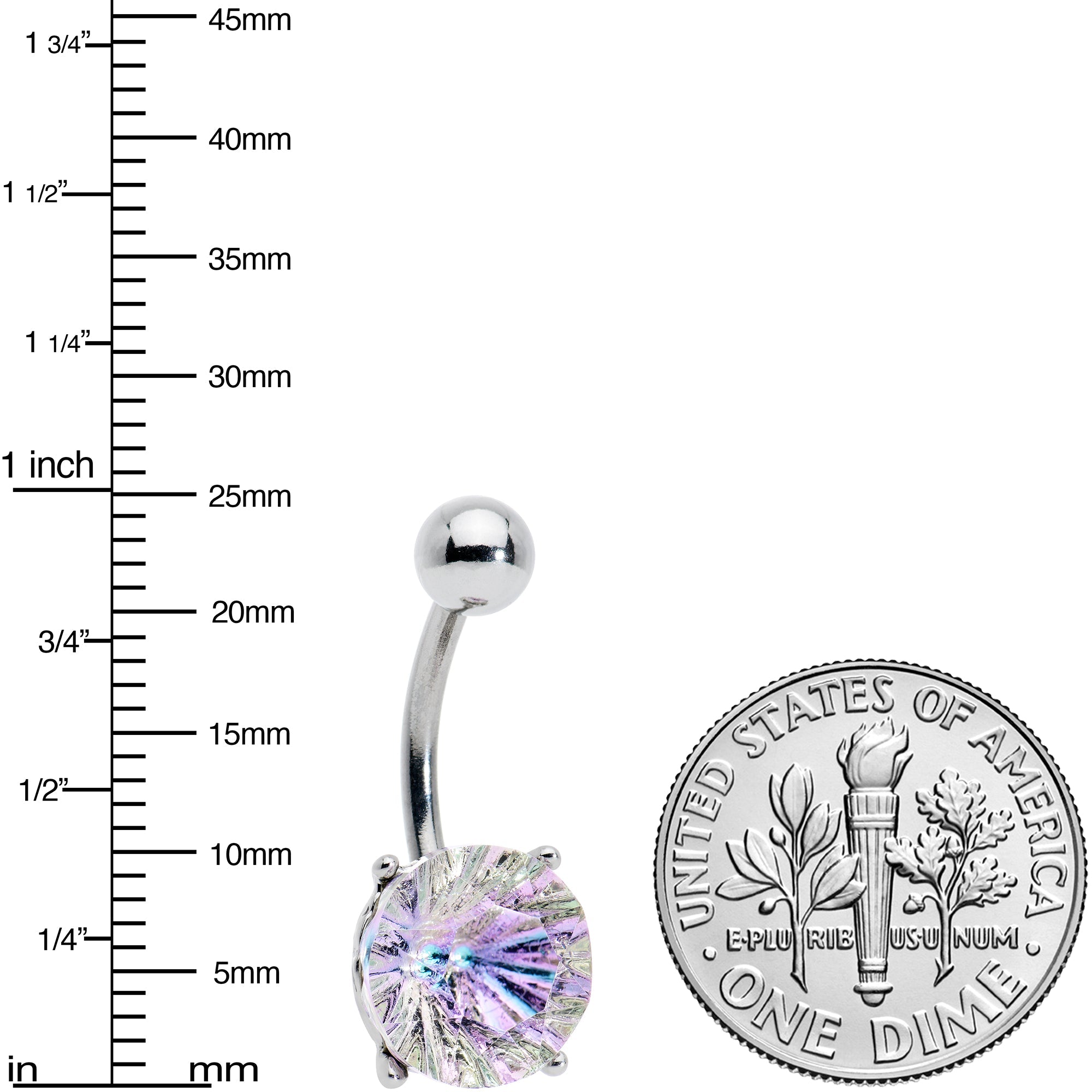 BodyCandy Pink Gem Simply Elegant Style Belly Ring — lifestyle context