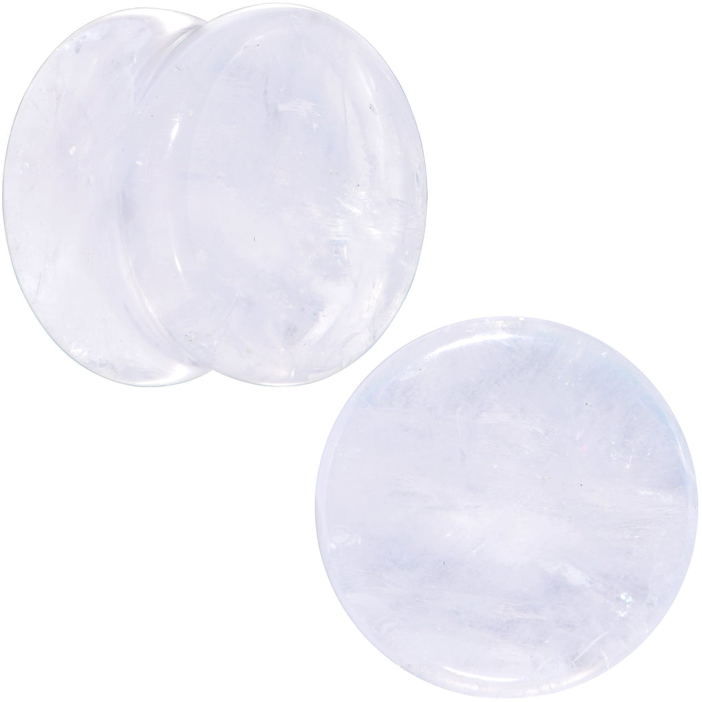 BodyCandy White Cloudy Quartz Double Flare Plug Set — feature highlight