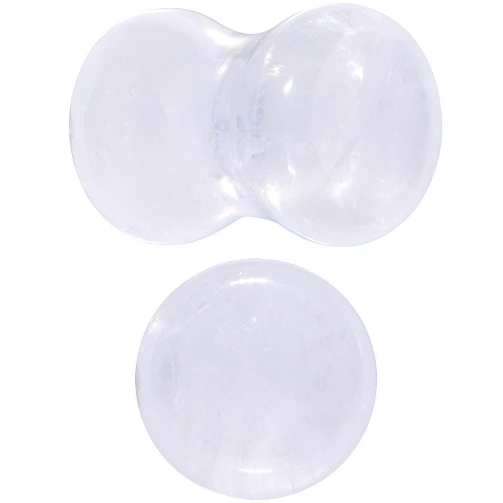 BodyCandy White Cloudy Quartz Double Flare Plug Set — alternative angle