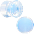BodyCandy White Opalite Double Flare Plug Set — back view