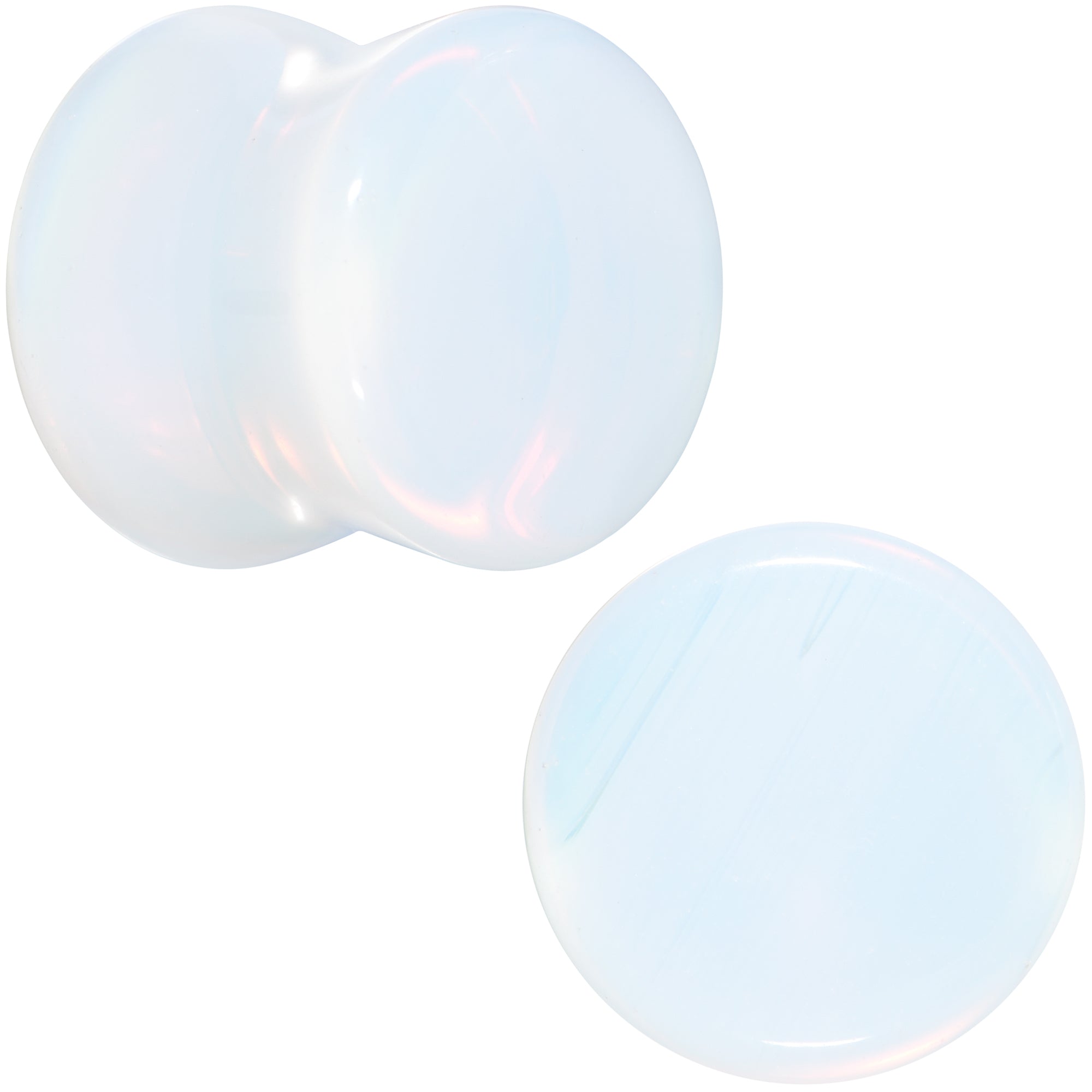BodyCandy White Opalite Double Flare Plug Set — comparison shot
