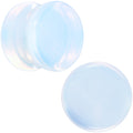 BodyCandy White Opalite Double Flare Plug Set — product on model