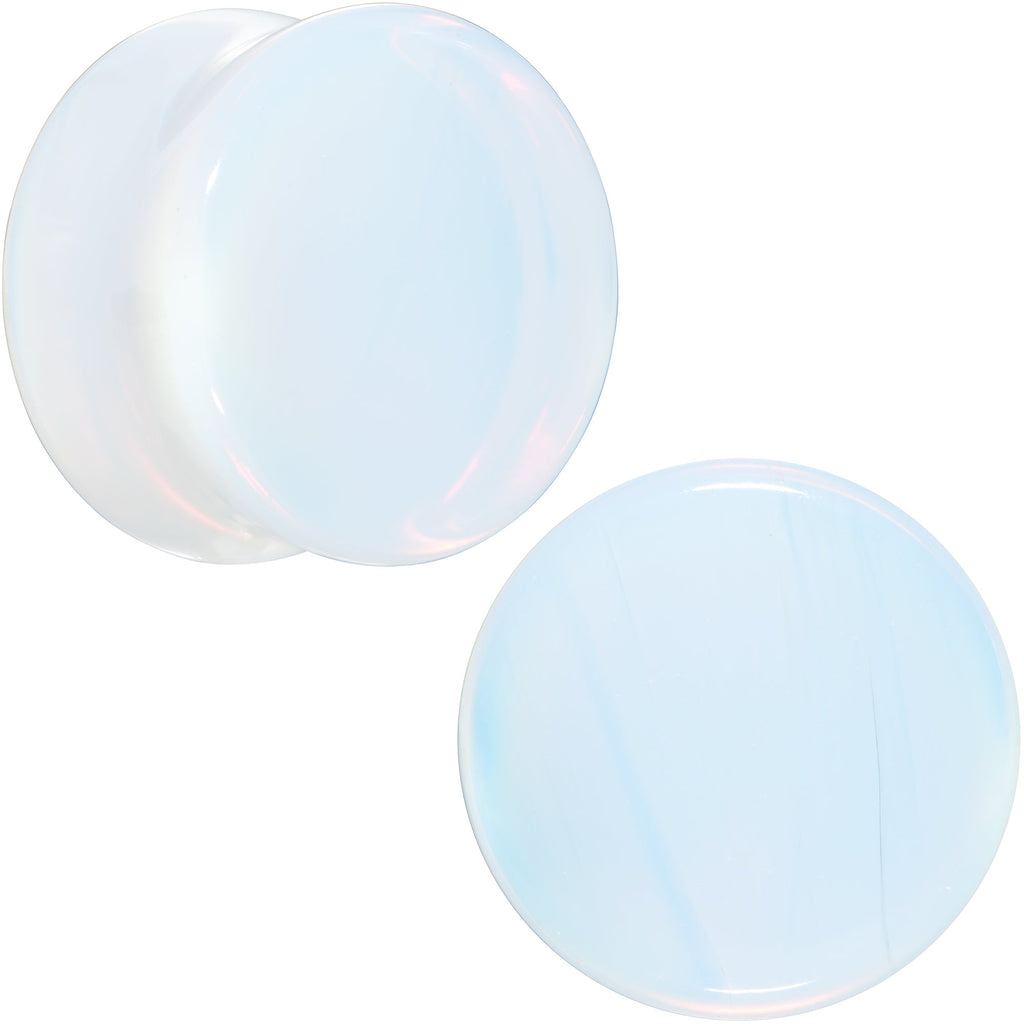 BodyCandy White Opalite Double Flare Plug Set — main product shot