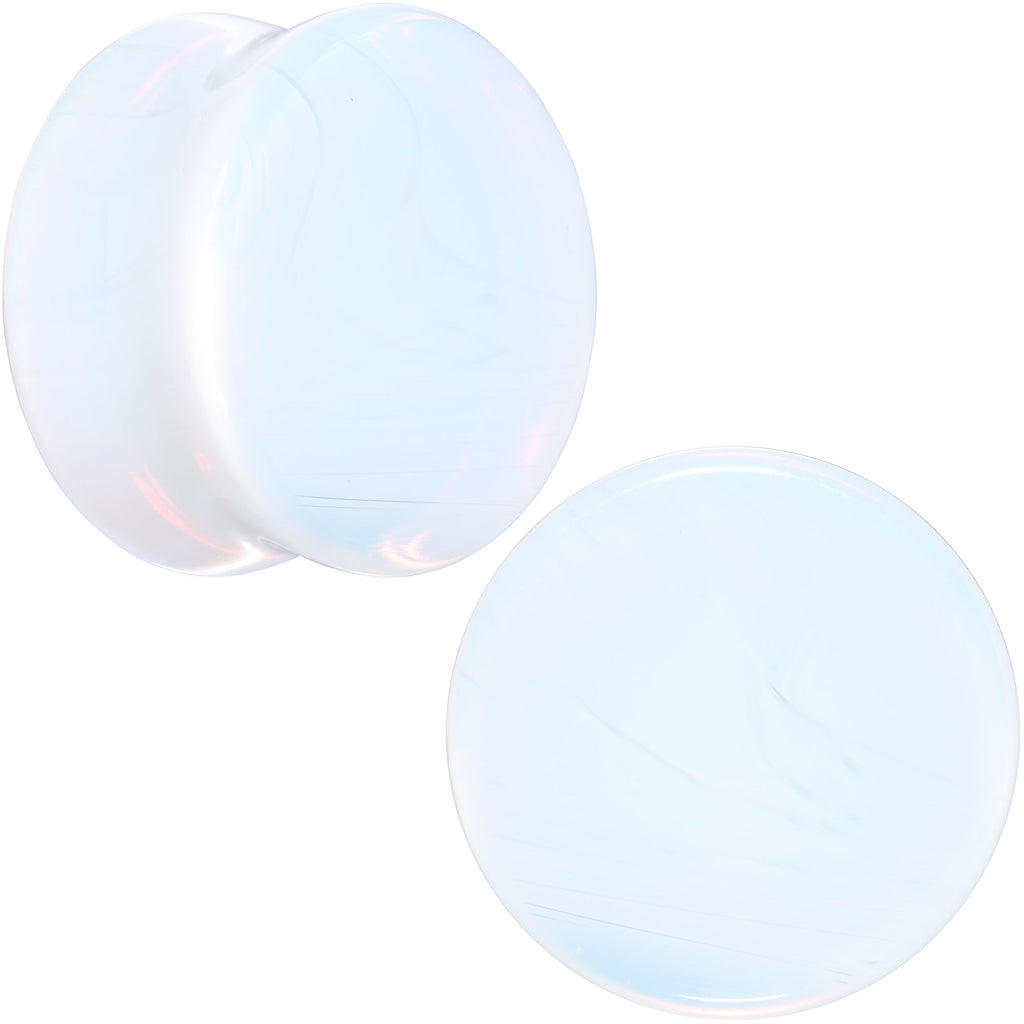 BodyCandy White Opalite Double Flare Plug Set — lifestyle context