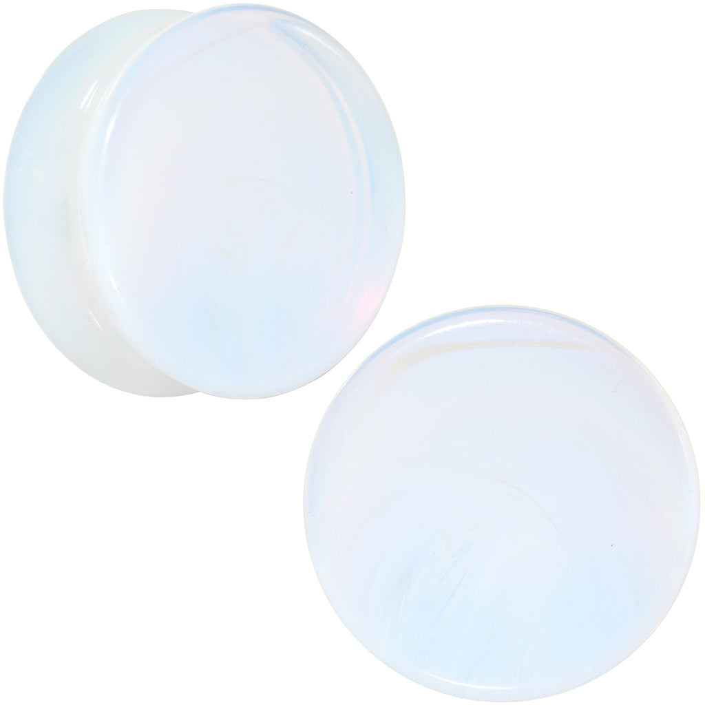 BodyCandy White Opalite Double Flare Plug Set — alternative angle