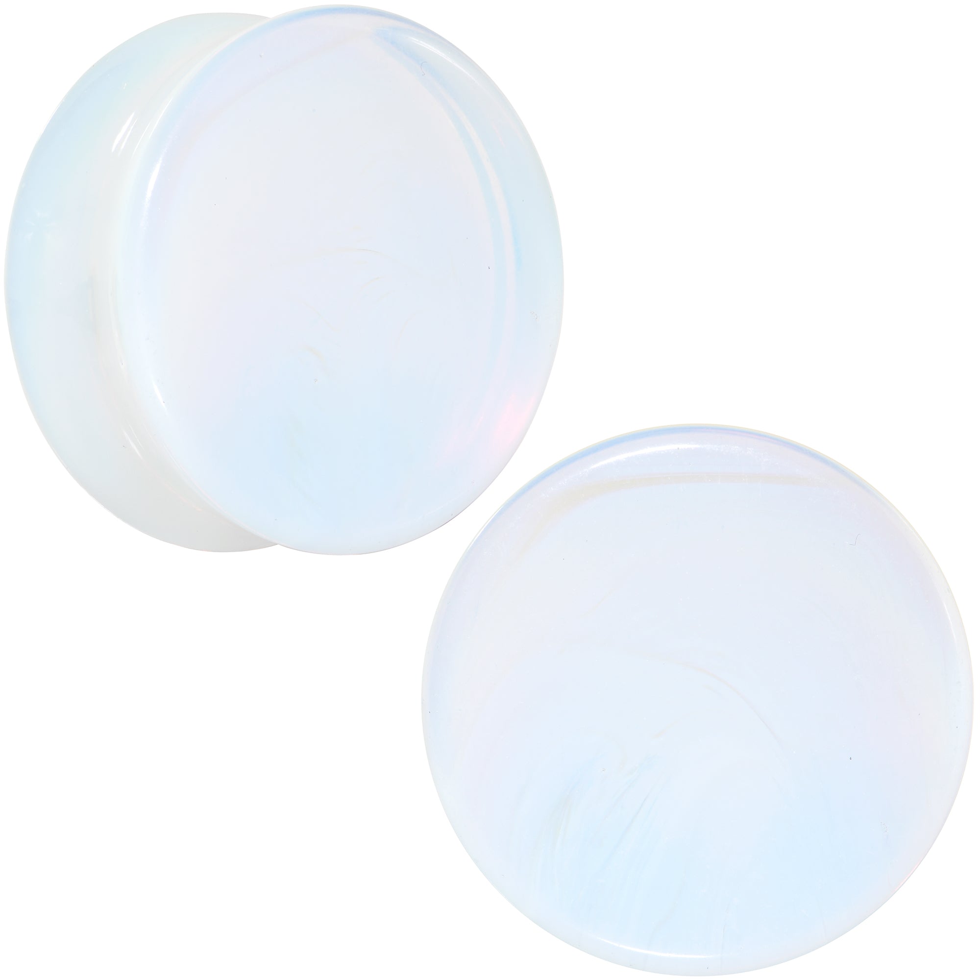BodyCandy White Opalite Double Flare Plug Set — alternative angle