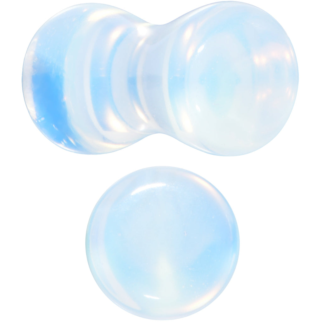 BodyCandy White Opalite Double Flare Plug Set — alternative angle