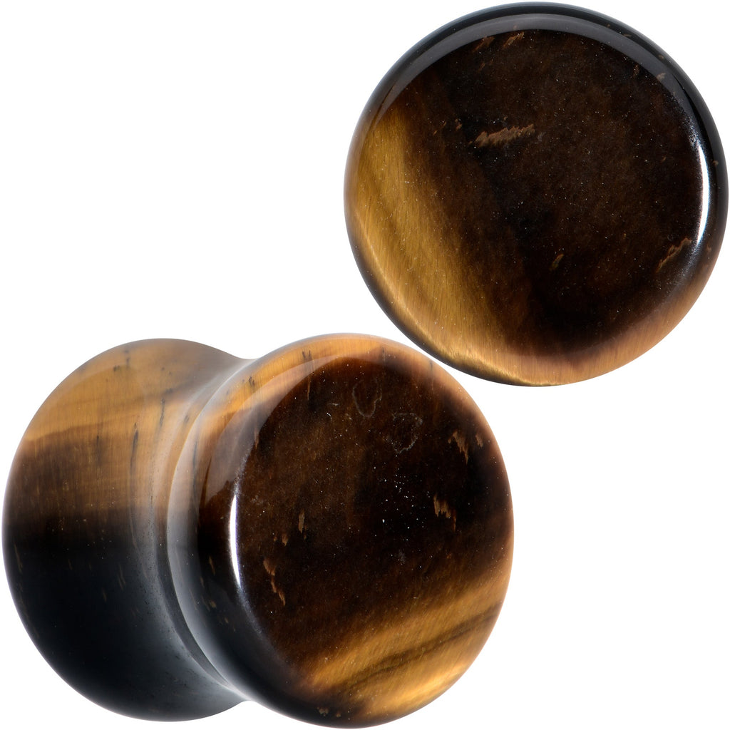 BodyCandy Natural Brown Tiger Eye Stone Double Flare Plug Set — packaging