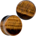 BodyCandy Natural Brown Tiger Eye Stone Double Flare Plug Set — lifestyle context