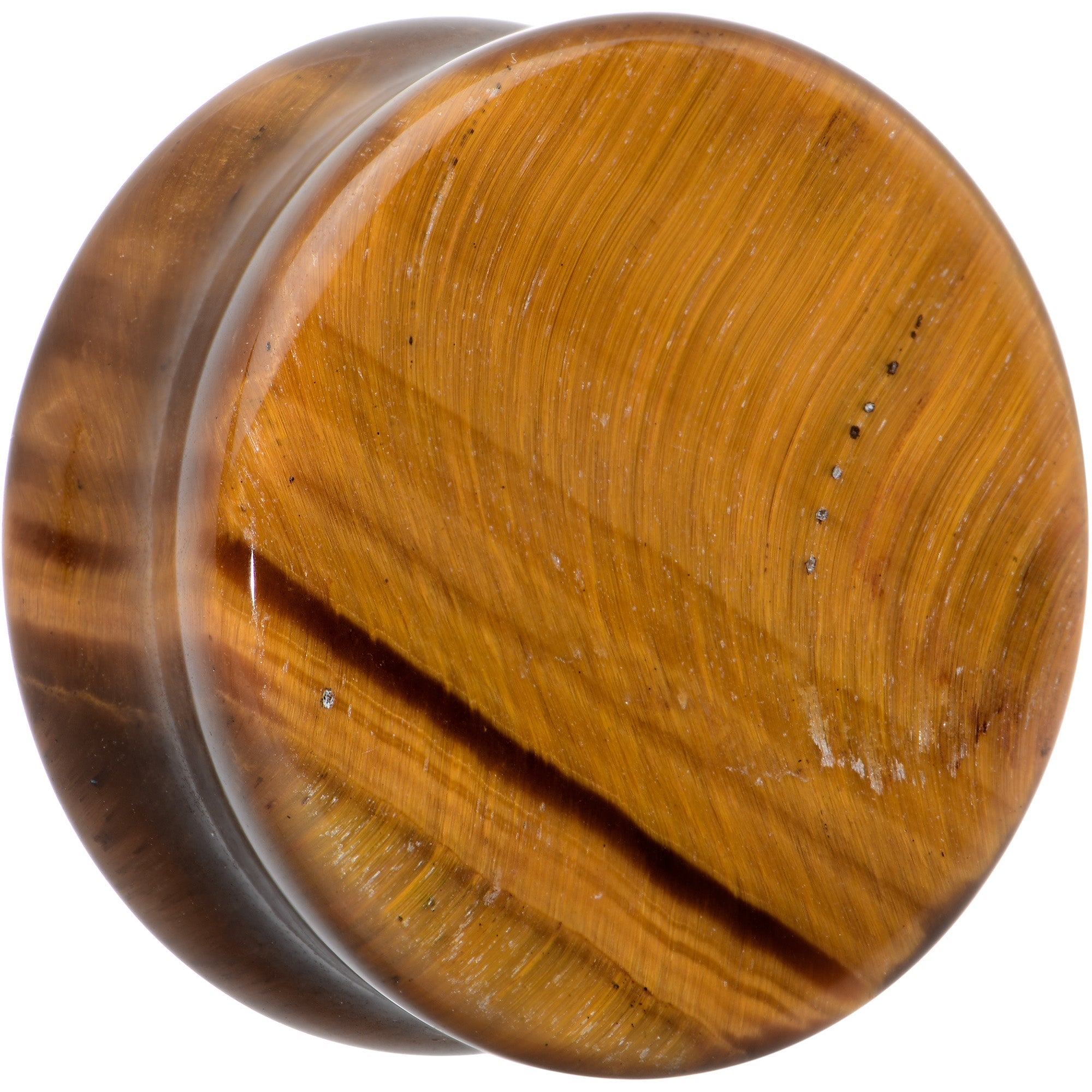 BodyCandy Natural Brown Tiger Eye Stone Double Flare Plug Set — lifestyle context
