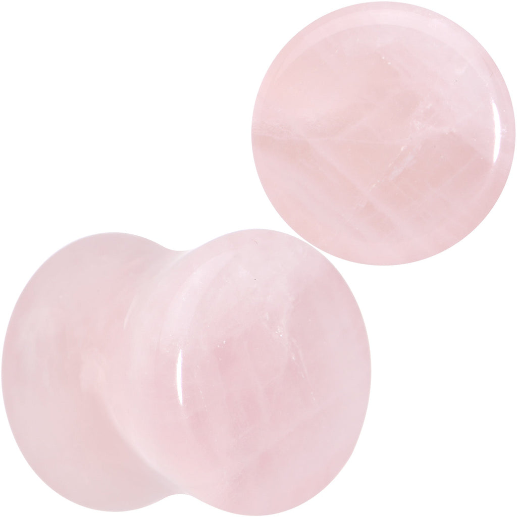 BodyCandy Pink Rose Quartz Round Double Flare Plug Set — comparison shot