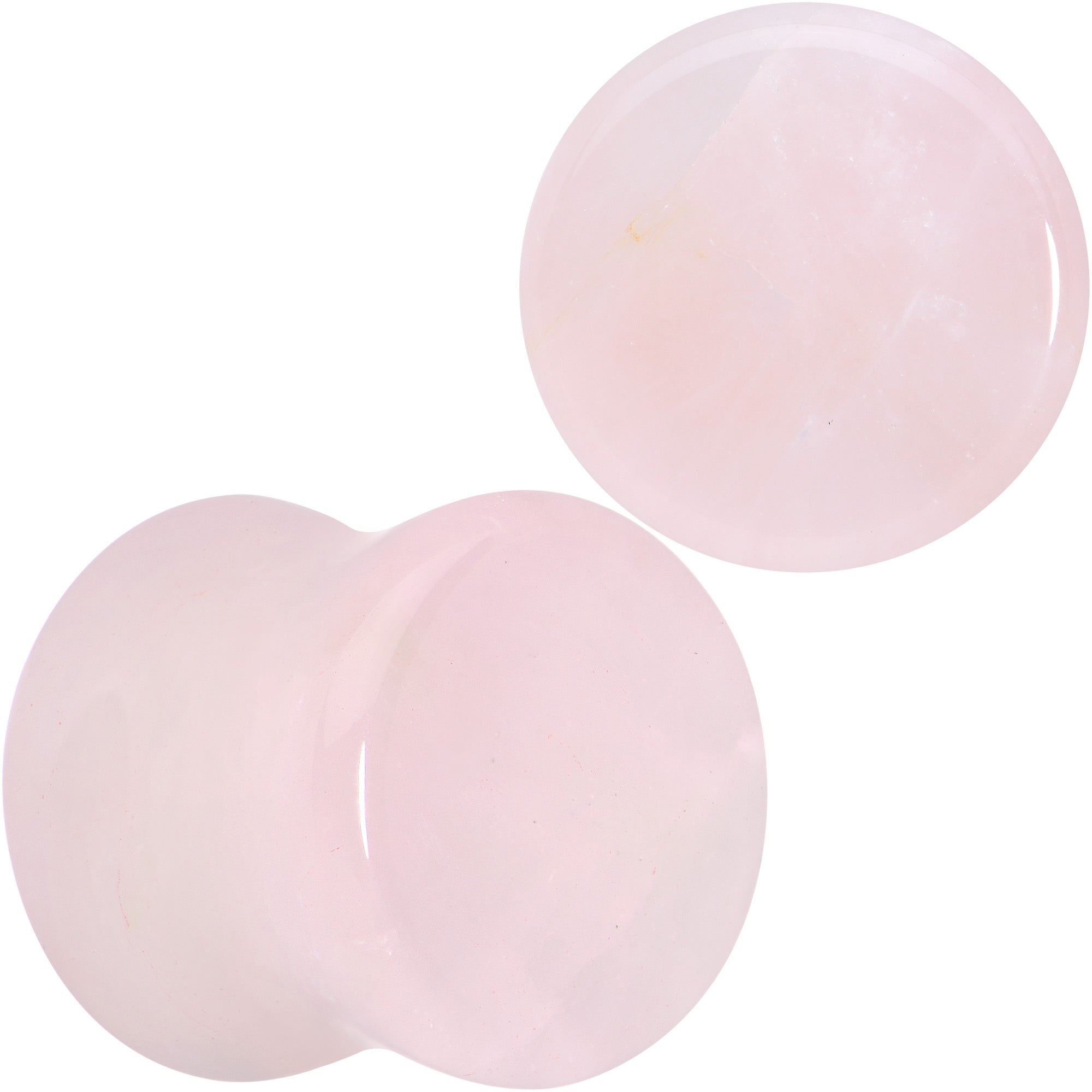 BodyCandy Pink Rose Quartz Round Double Flare Plug Set — fabric or material detail