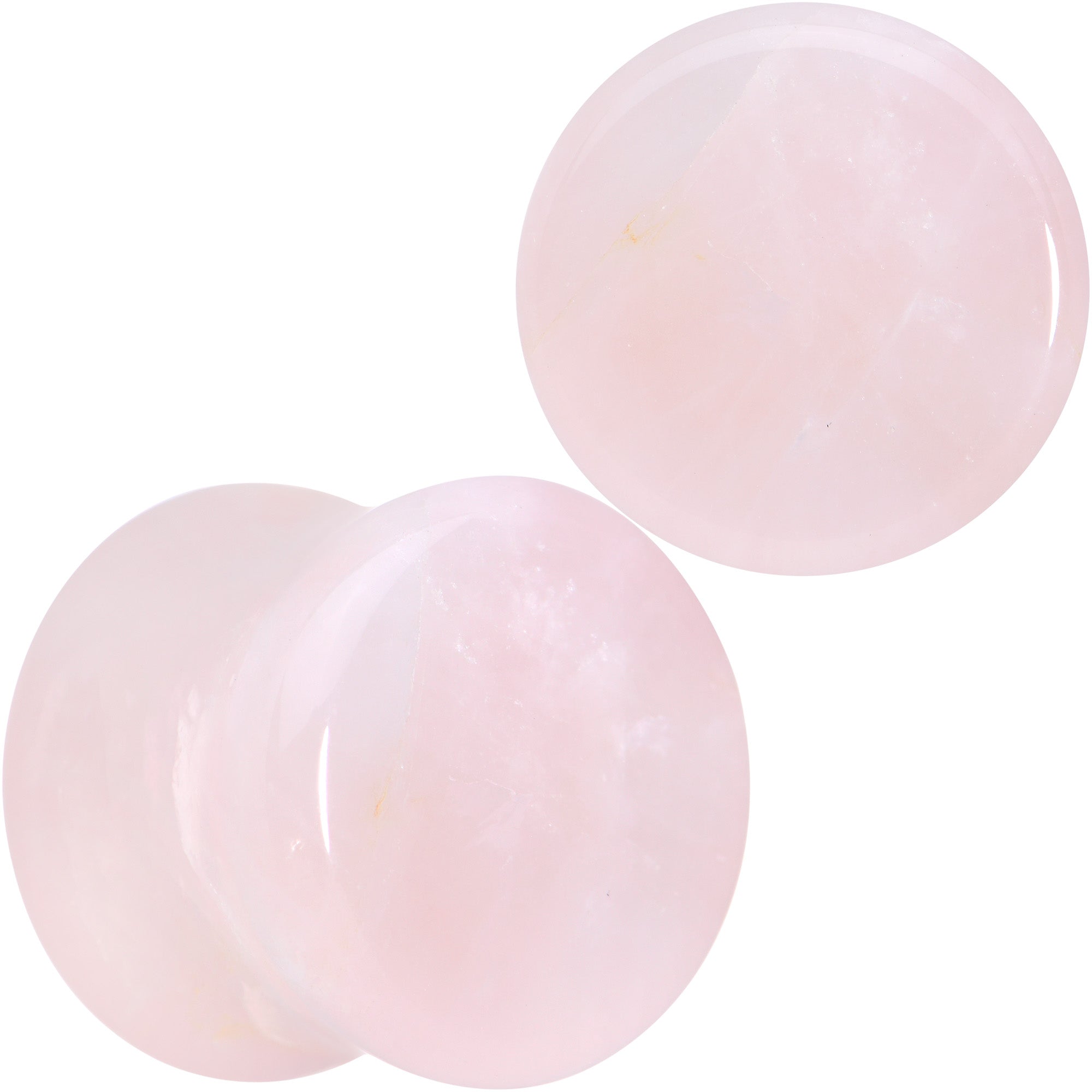 BodyCandy Pink Rose Quartz Round Double Flare Plug Set — feature highlight